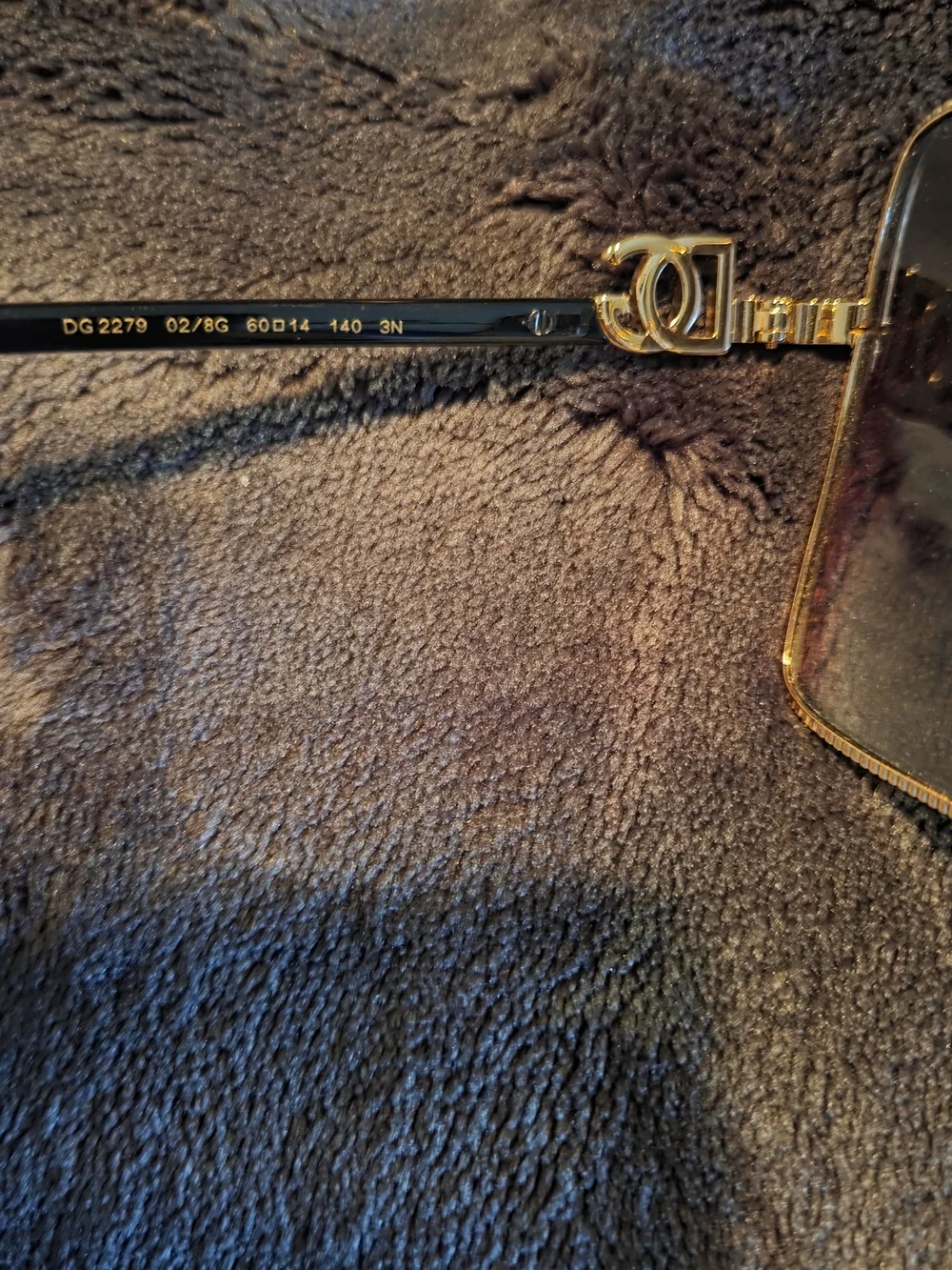 Dolce & Gabbana Gold Frame Sunglasses with Dark Gray Lenses